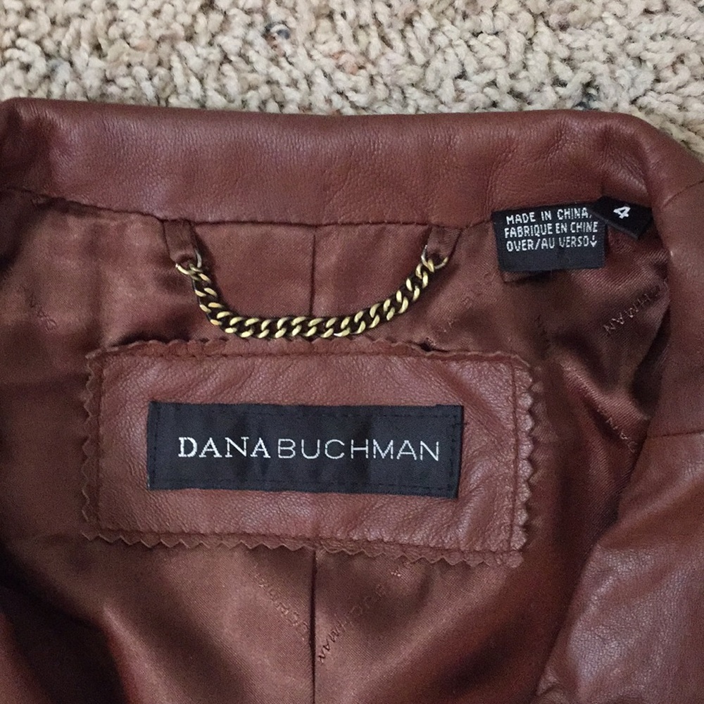 Dana Buchman “Coffee Bean” Leather Jacket - Picture 7 of 11